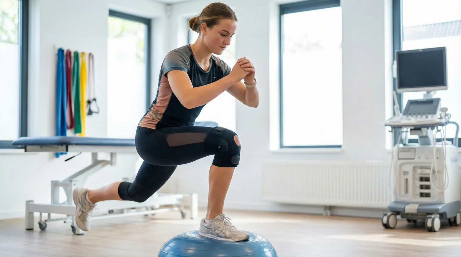 Knieschijf uit de kom herstel bij een fysio